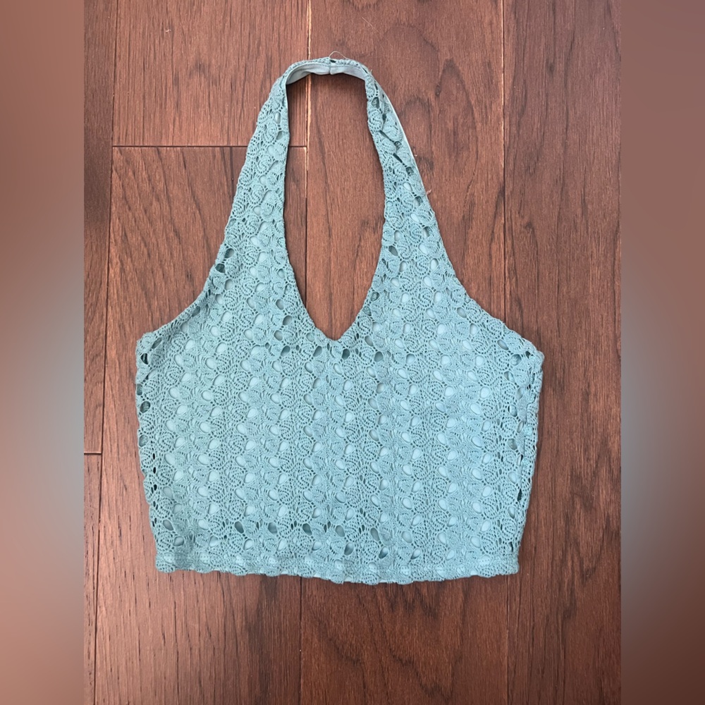 Garage Teal Halter Top